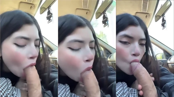 Julieta Yañez mamando o uber enquanto ele dirige