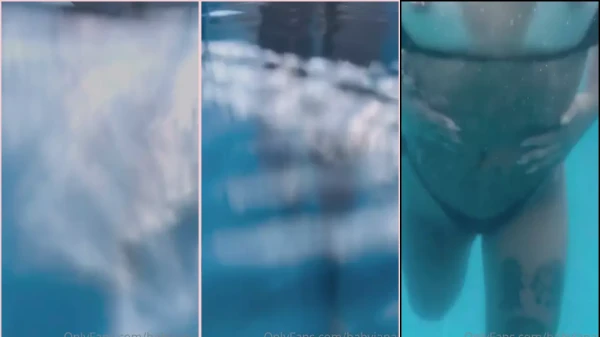Bebê japa exibindo as teta na piscina
