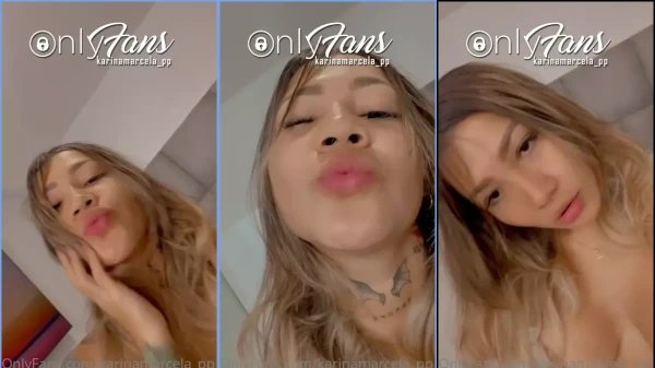 Loira deliciosa com peitões durinhos, Karina Marcela, arrasando no vídeo sensual