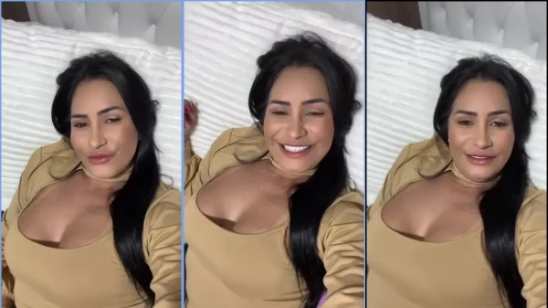 A atriz pornô Alessandra Marques se exibindo em um vídeo picante