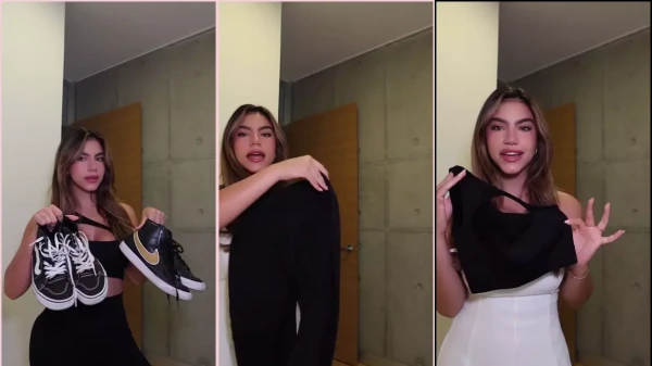 Laura Vanegas arrasando em um vídeo hot de roupa preta