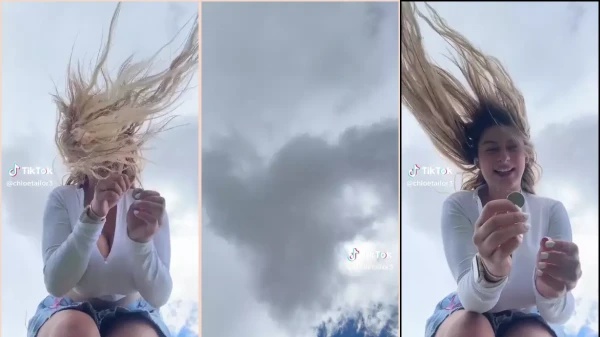 Vídeo da Chloe Tailor fazendo charminho em público