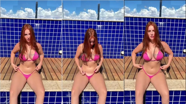 A Thacila Caroliny, maravilhosa e cheia de charme, foi flagrada na piscina!