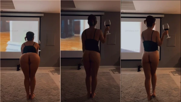 Lara Soft aparece em um vídeo, arrasando de vestido sexy enquanto toma um vinho