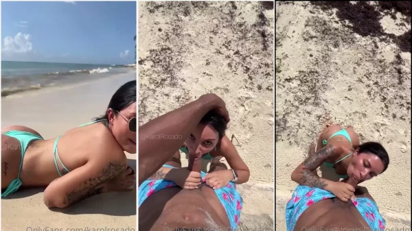 Vídeo da Karol Rosado fazendo umas palhaçadas na praia, com muito charme!