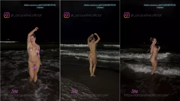 De noite, a Jacqueline Darley curte ficar à vontade, sem roupa, na praia