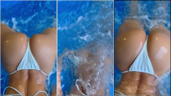 Noa Honey em um vídeo sexy na piscina exibindo seu bundão poderoso