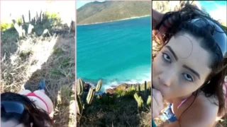 Aline Vitoria fazendo um programa pecaminoso ao ar livre