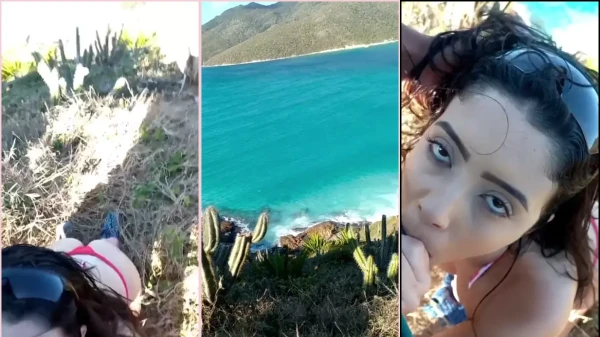 Aline Vitoria fazendo um programa pecaminoso ao ar livre