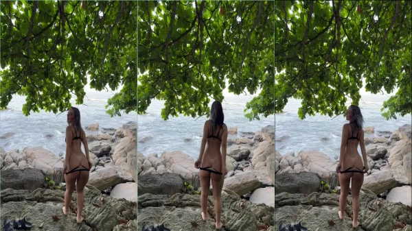 A gostosona da Belle Belinha despindo-se à beira do rio