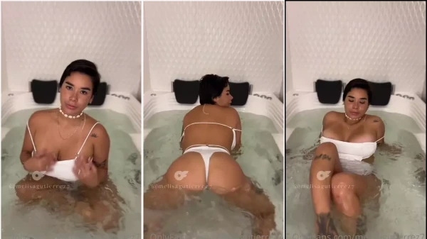 Melissa Gutierrez lá na jacuzzi, toda ensopadinha