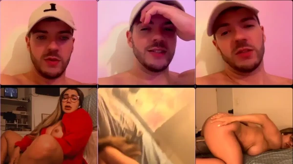Paula Roblira, toda safadinha, apareceu pelada em uma live com o amigo!