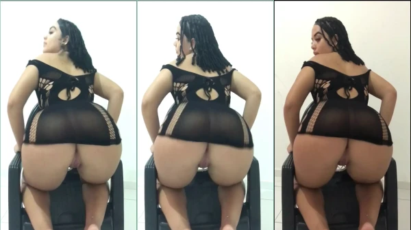 Katarininha morena, toda sensual de vestido preto, arrasando na dança!