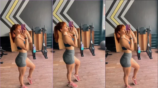 Bia Ruivinha dando show na academia