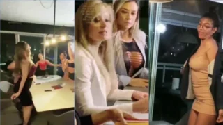 A Safadinha Taluane trocou umas intimidades com as amigas no trampo