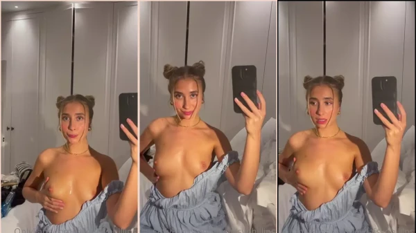 Lillian Phillips sem roupa, exibindo seios e a bucetinha de um jeito bem envergonhado