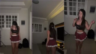 Mari Freitas em um vídeo querendo se divertir pra valer
