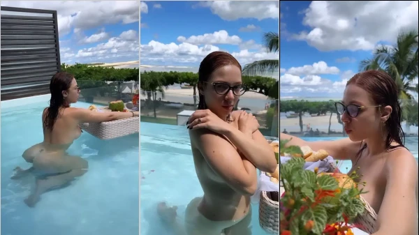 Cibelly Ferreira, uma gostosa com um corpão e peitões na piscina