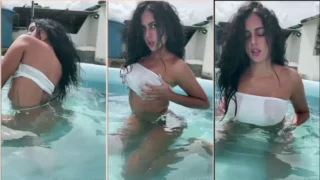 Vídeo da Dubraska mostrando seu bundão delícia na piscina