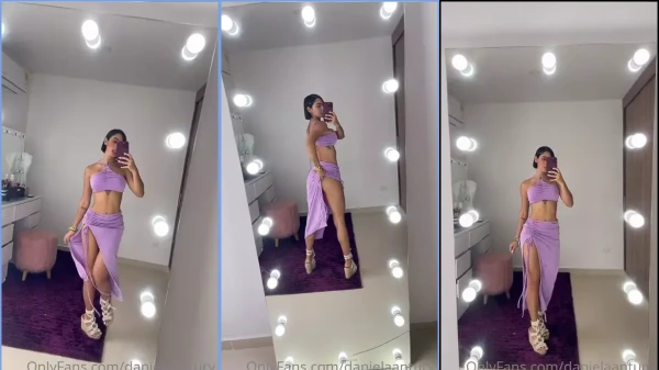 Daniela Antury toda poderosa de vestido lilás, rebolando com estilo