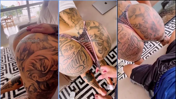 Safadinho dando uma segurada na bunda da Anny Alves e deixando ela toda animada