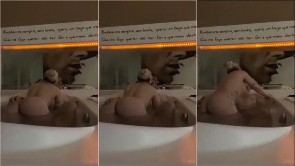 Loira Feet foi gravada se divertindo na banheira e a galera tá pirando na internet!