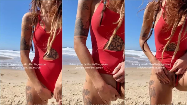Olha só a Perfeitinha ste_estran se aventurando na praia e dando uma de safada na rede!