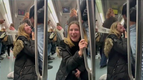 Safadeza no trem: chupada ousada em público!
